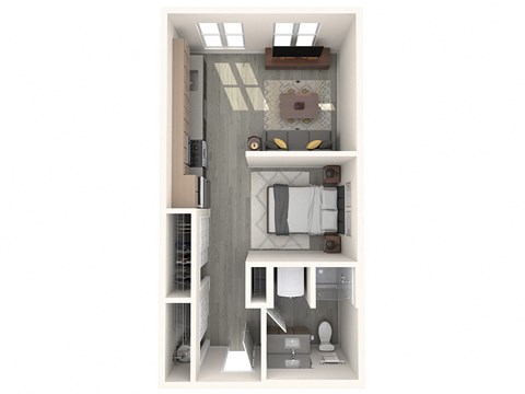 Floor plan for studio, 1 bath, 470 sqft